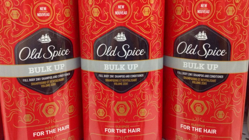 Old Spice shampoo bottles