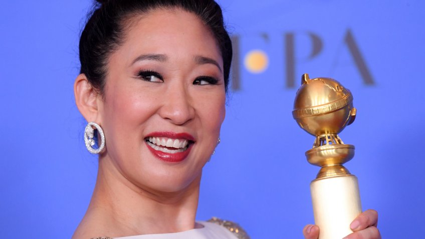 Photo by David Fisher/REX/Shutterstock Sandra Oh - Best Actress in a TV Series, Drama - 'Killing Eve'76th Annual Golden Globe Awards, Press Room, Los Angeles, USA - 06 Jan 2019.