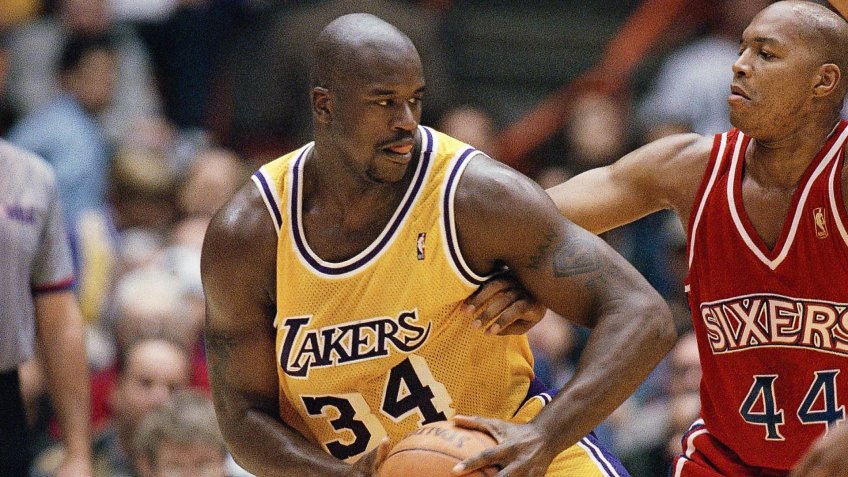 Shaquille O'Neal plays for the Los Angeles Lakers