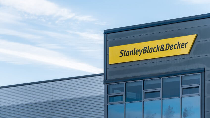 Northampton UK December 09, 2017: Stanley Black And Decker Builders Merchant logo sign in Brackmills Industrial Estate - Image.