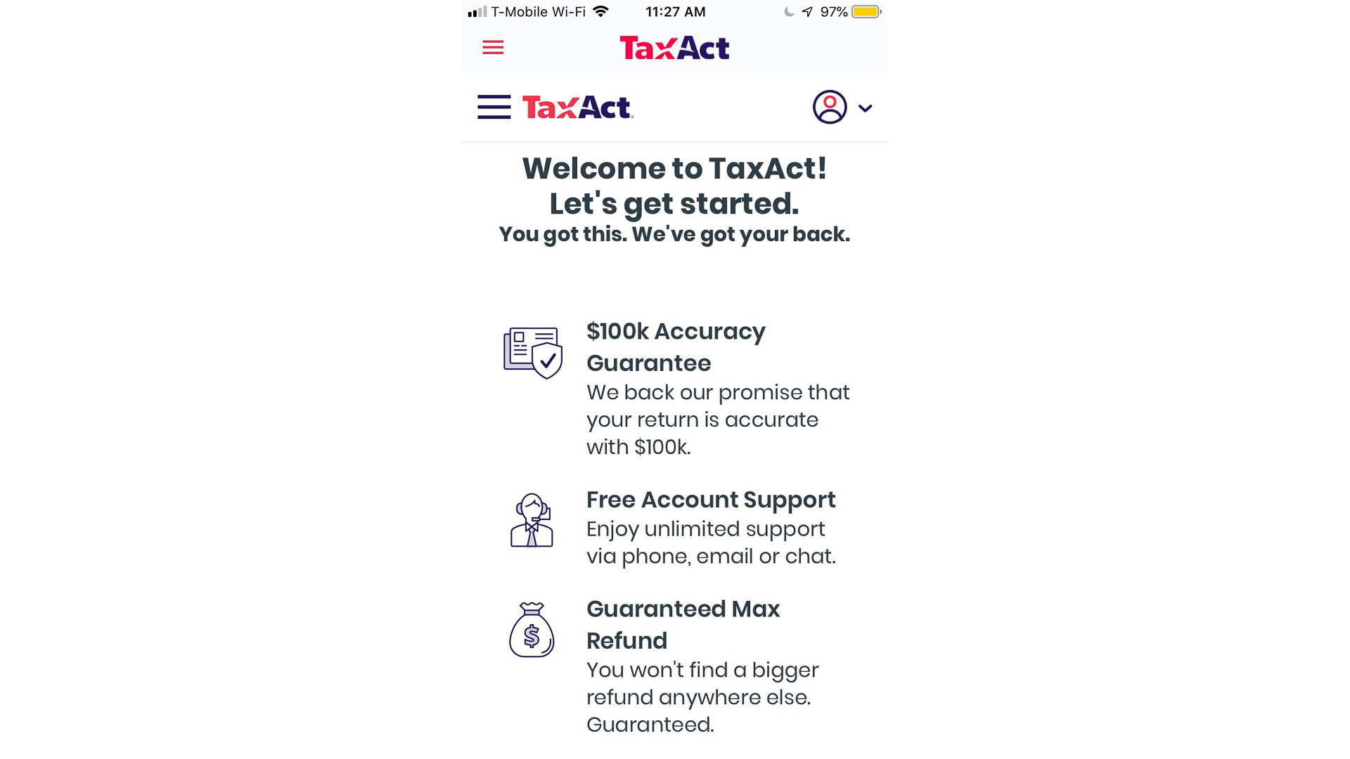 TaxAct mobile app
