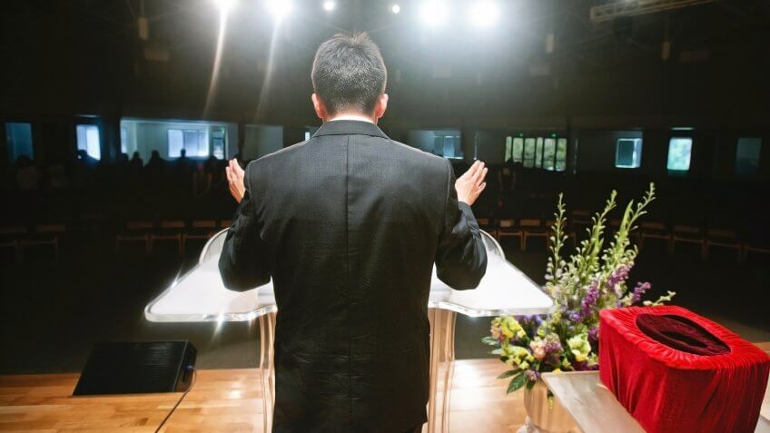 associate pastor giving sermon