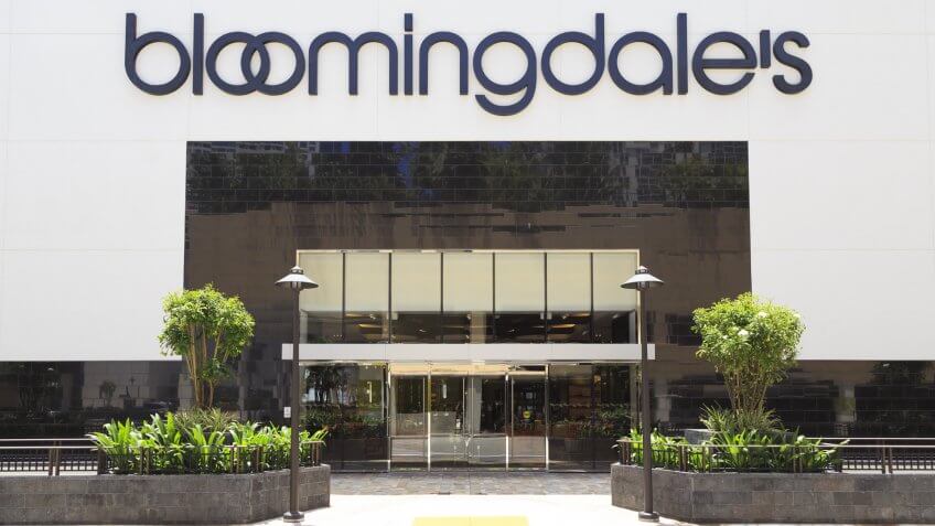 Honolulu, Hawaii, USA - May 24, 2017: Bloomingdale's: Bloomingdale's facade in Ala Moana Center.