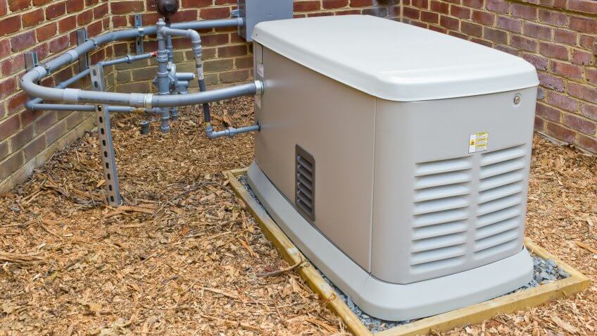 A home generator that provides electricity during a power outage.