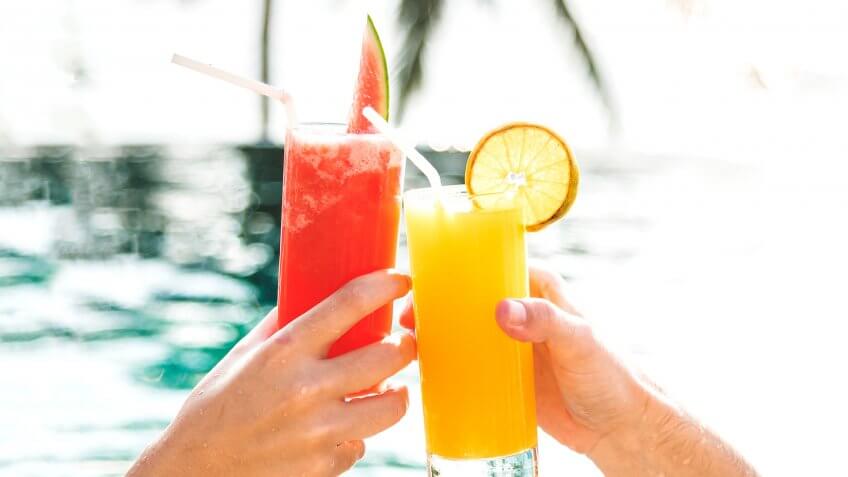tropical cocktails.