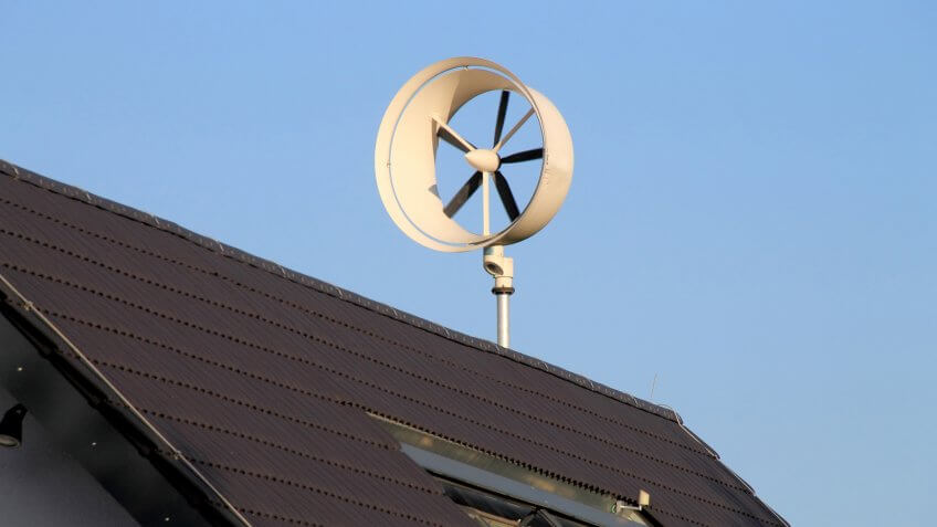 wind turbine on house roof