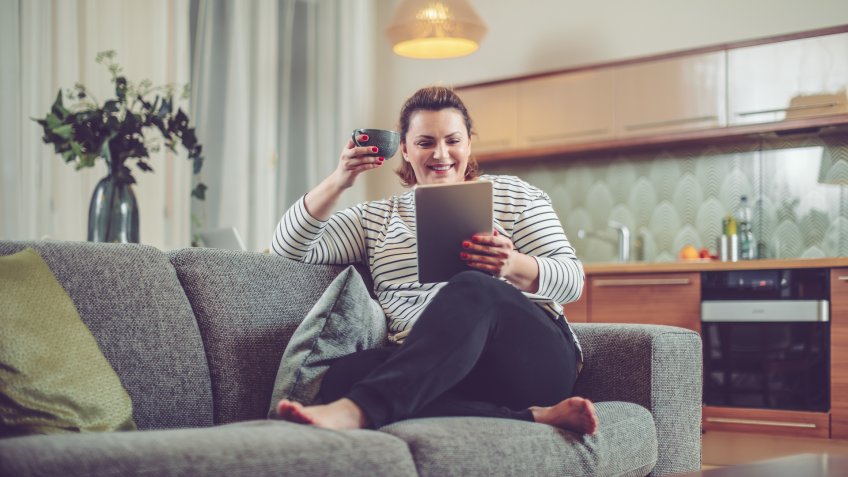 Young woman at home.