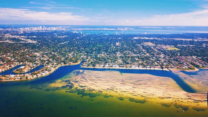 Aerial view of Tampa Florida metropolitan area