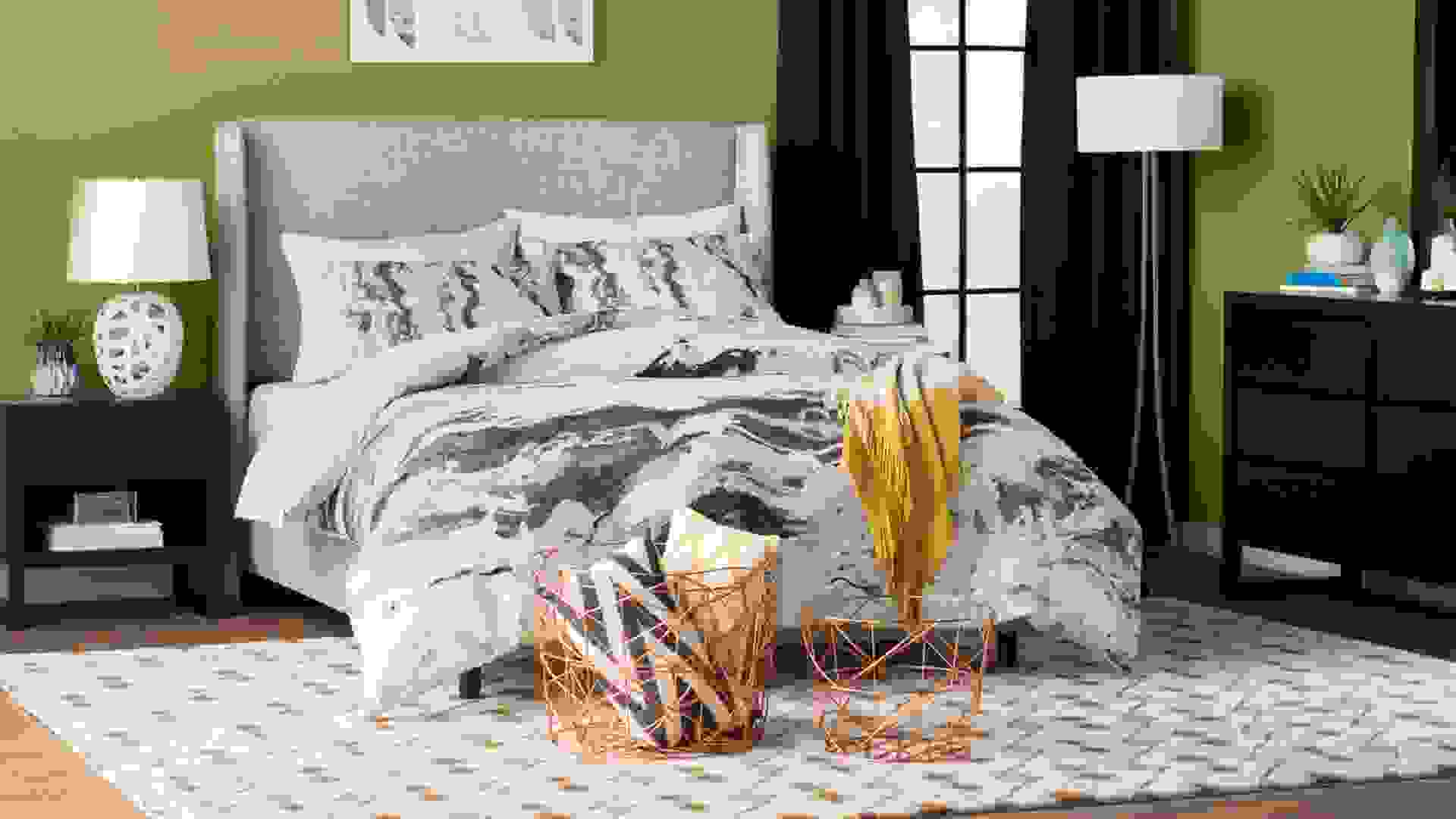 Alrai Upholstered Panel Bed