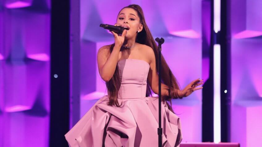 Mandatory Credit: Photo by Todd Williamson/January Images/REX/Shutterstock (10015791be)Ariana GrandeBillboard's 13th Annual Women in Music, Show, Pier 36, New York, USA - 06 Dec 2018.