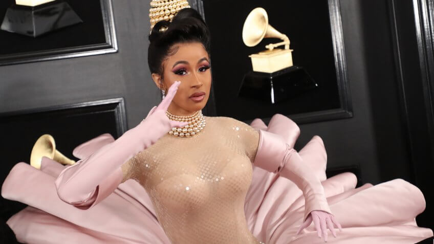 Mandatory Credit: Photo by Chelsea Lauren/REX/Shutterstock (10095020ol)Cardi B61st Annual Grammy Awards, Arrivals, Los Angeles, USA - 10 Feb 2019.