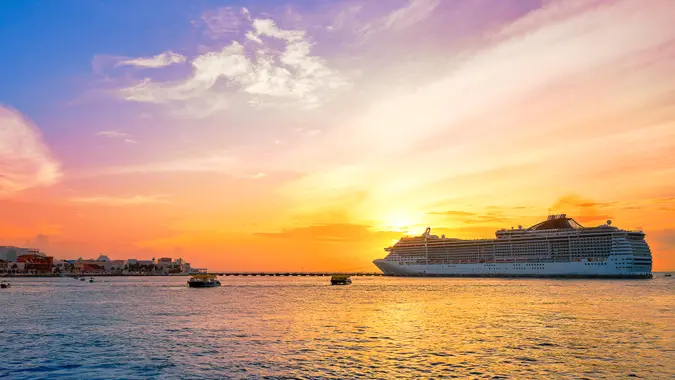 Cozumel island sunset in Mexico