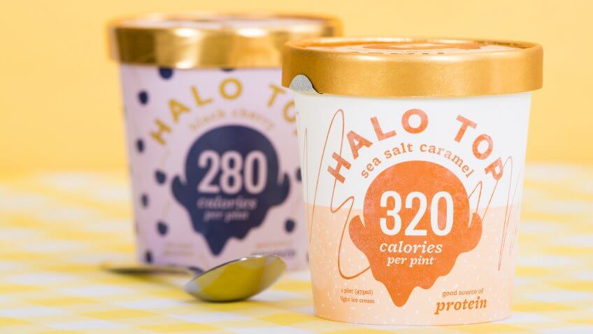 Halo Top ice cream pint containers