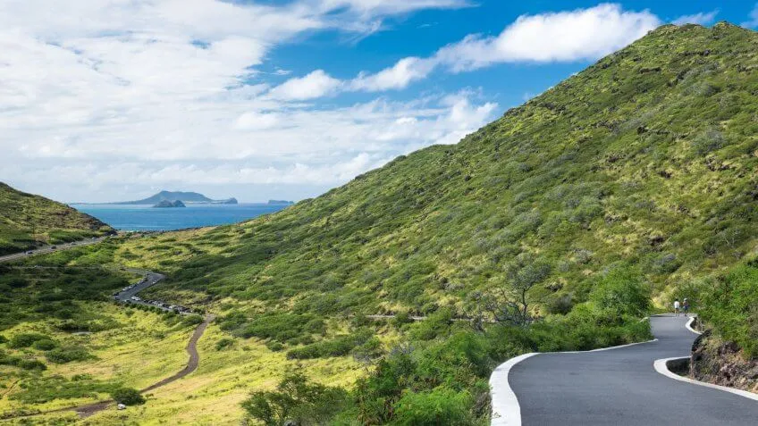 Makapu'u Point Lighthouse Trail on Kaiwi State Scenic Shoreline, Oahu, Hawaii