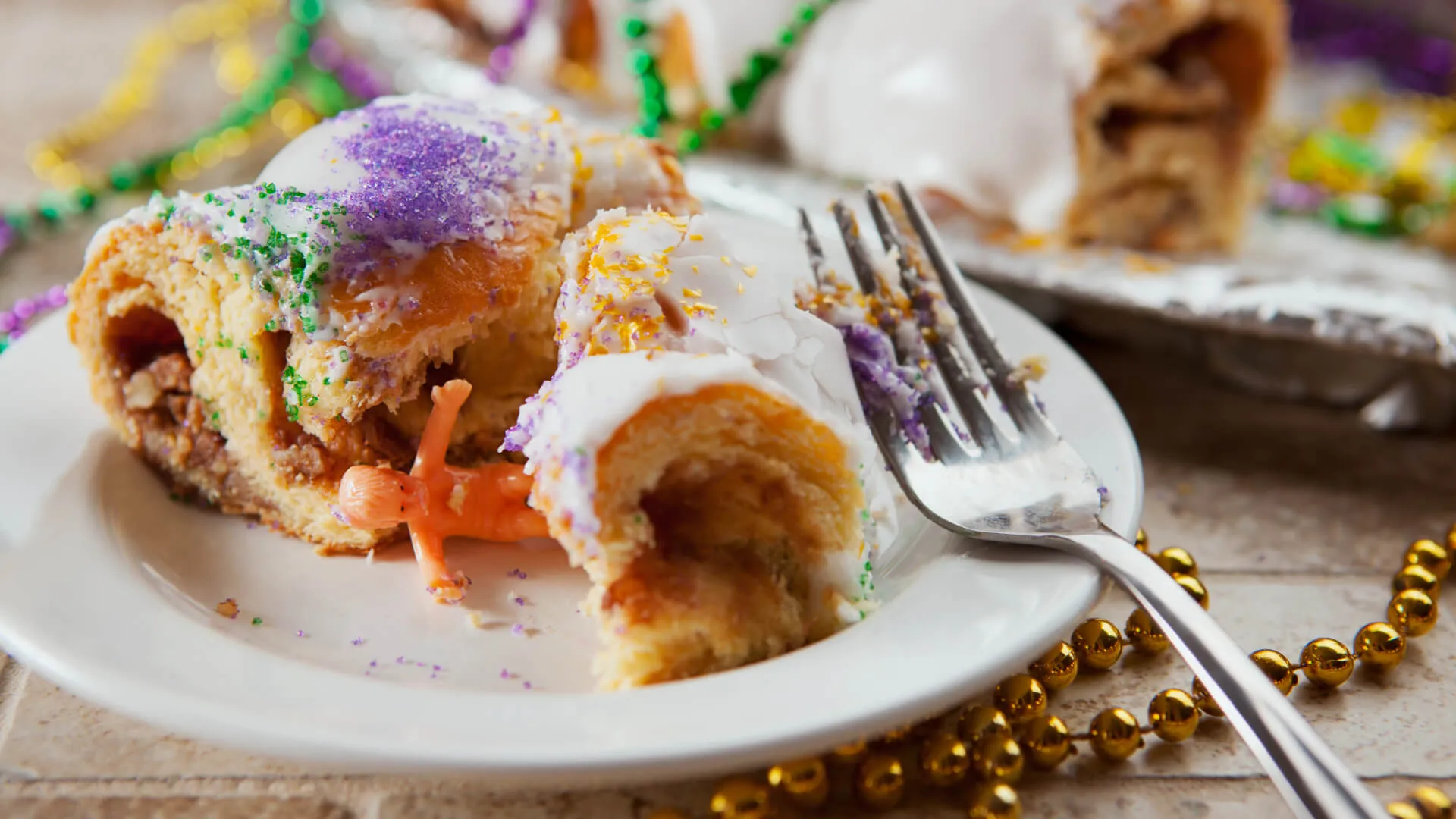 Mardi Gras Baby Jesus Toy From Inside Piece Of King Cake