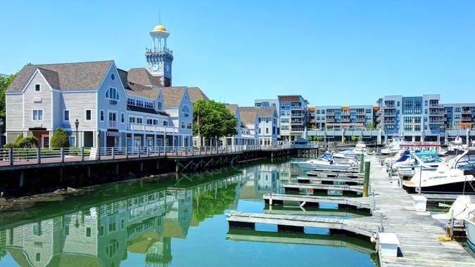 Marina Bay is a mixed-use development neighborhood of condominium, commercial and entertainment facilities in Quincy, Massachusetts.