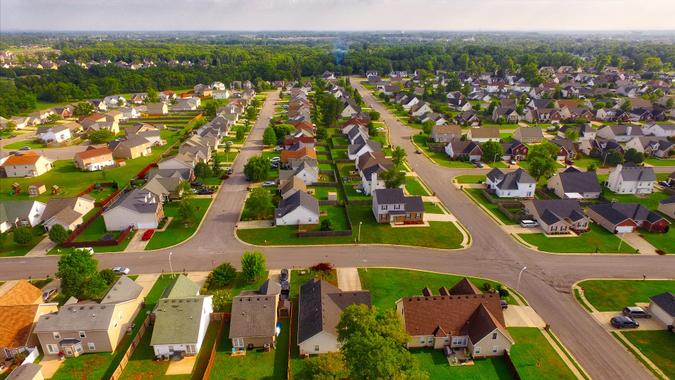 Residential neighborhood aerial in Murfreesboro, Tennessee Residential subdivision in Murfreesboro, TN.