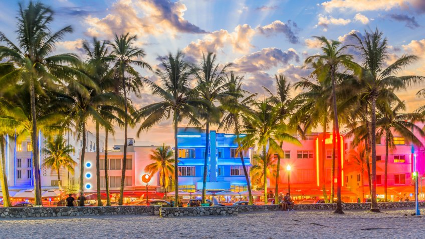 South Beach Miami at sunset