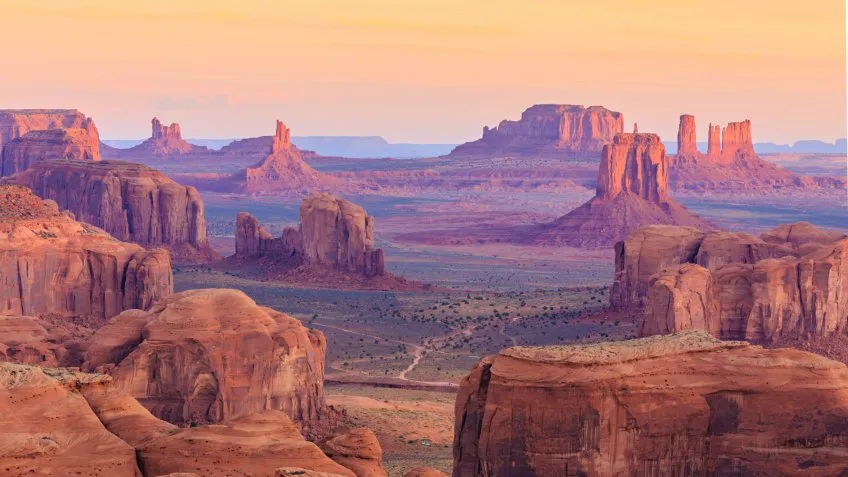 Sunrise in Hunts Mesa, Monument Valley, Arizona, USA