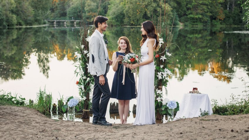 Wedding ceremony at the lake