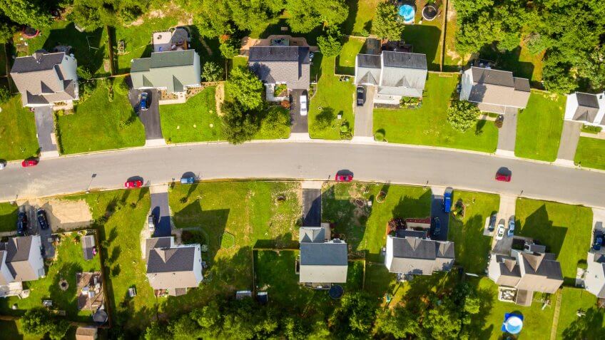 aerial photo of Denver Colorado neighborhood