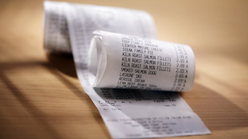 long grocery shopping receipt