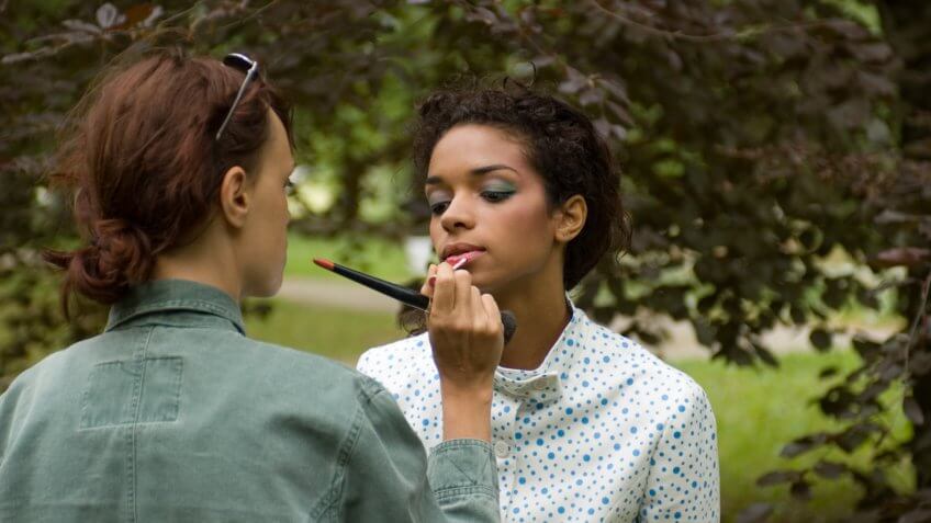 makeup artist on set