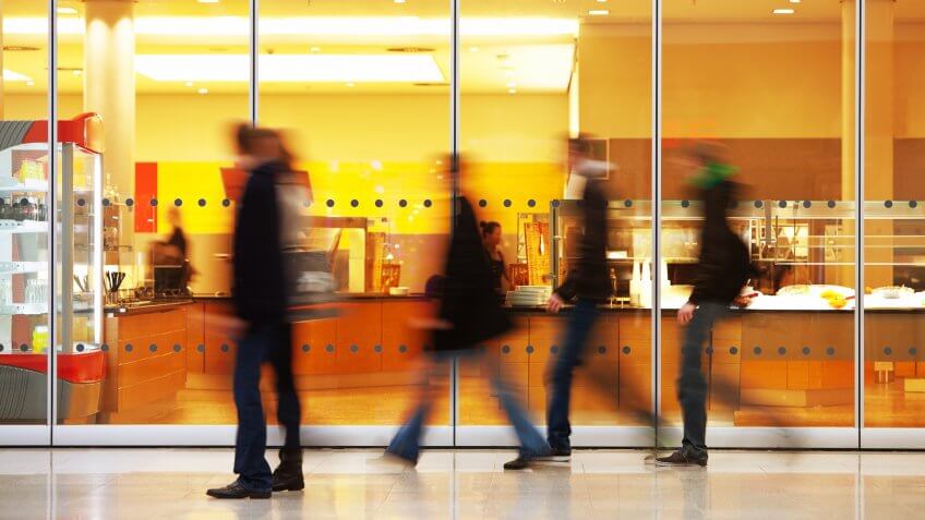 people walking in the mall