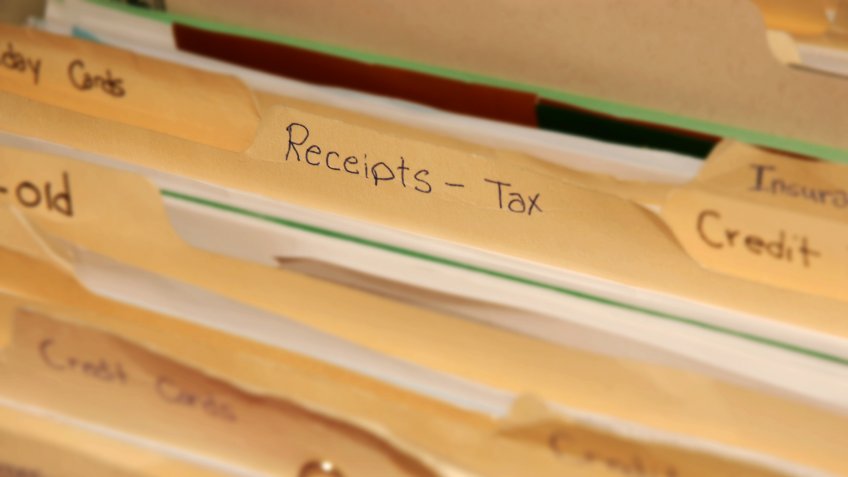 tax receipts file folder
