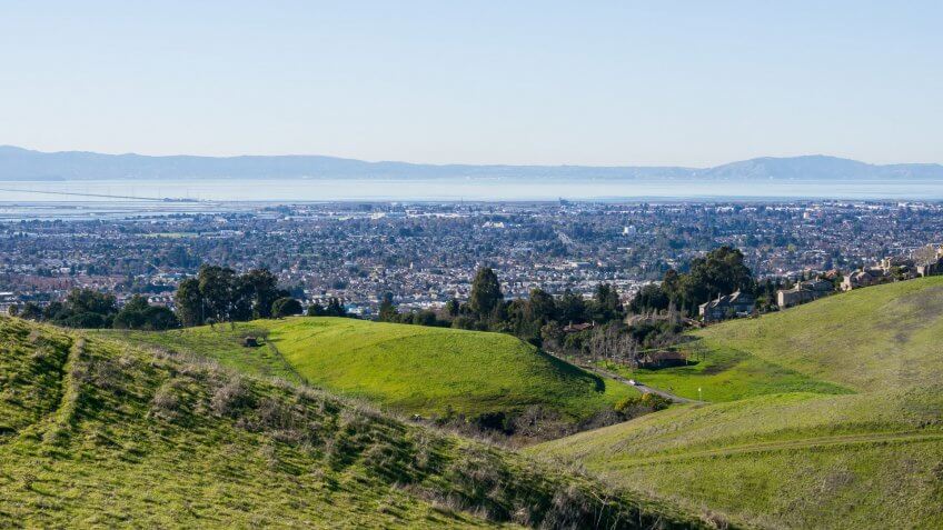 view overlooking San Francisco Bay and Hayward California