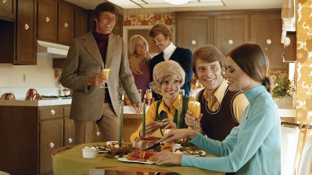 1070s woman hosting party for her friends