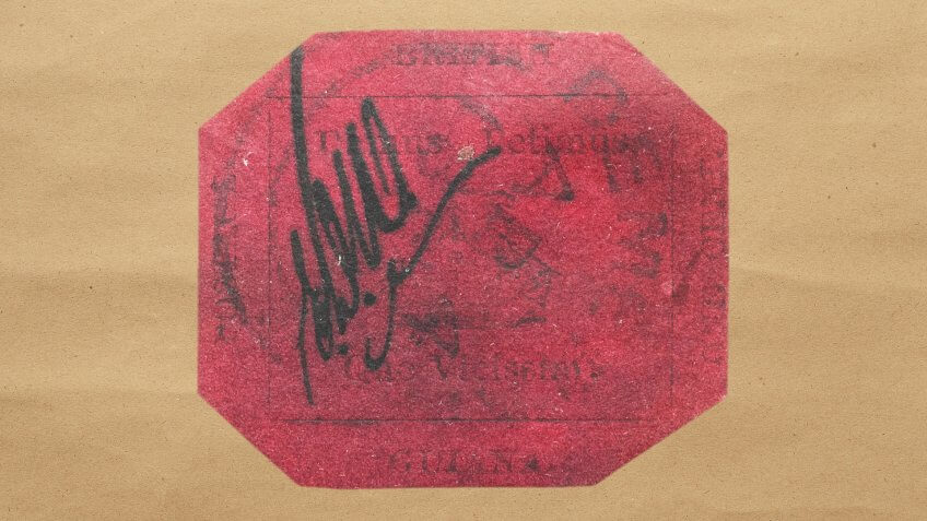 rare British Guana 11856 1 cent magenta stamp