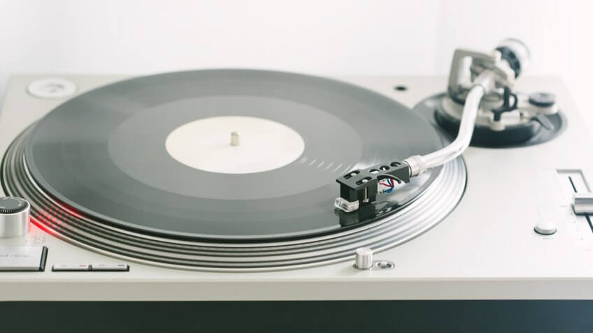 Close-up shot of the legendary DJ turntable.