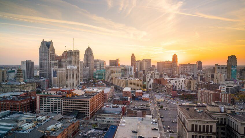 Detroit Michigan aerial