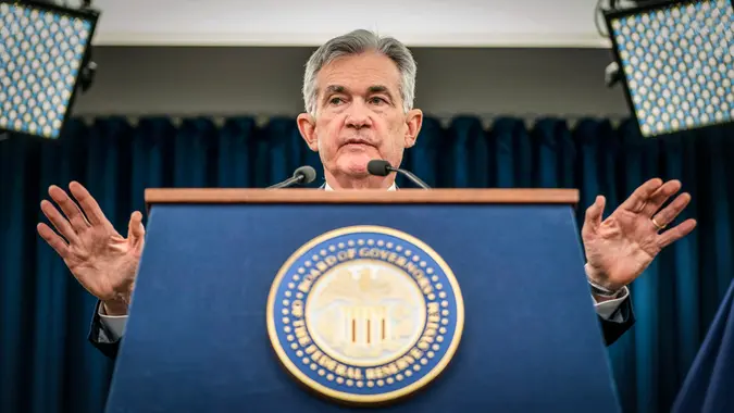 Federal Reserve Chairman Jerome Powell announces Fed interest rate hike