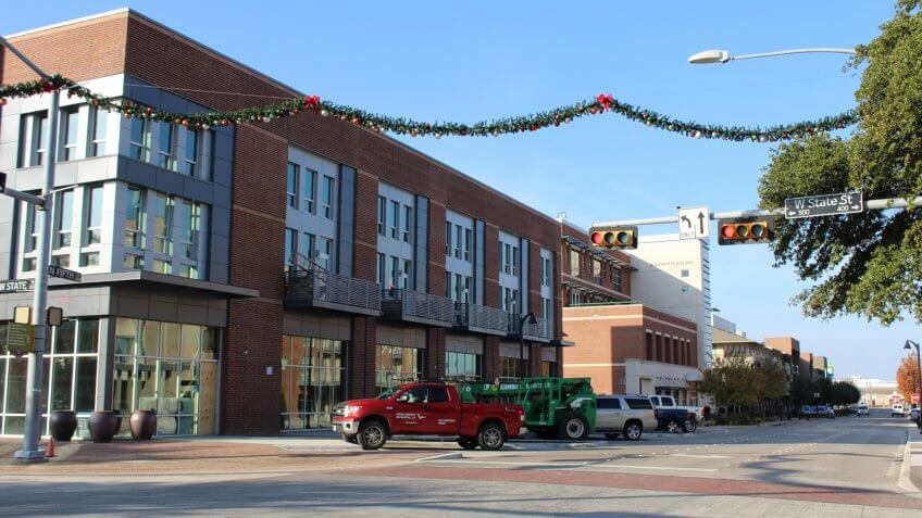 State & 5th Street in Downtown Garland, Texas 2016.