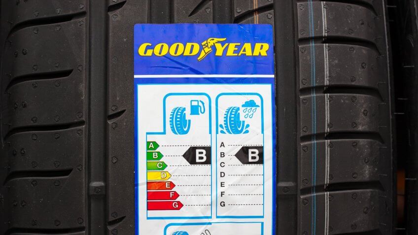 Goodyear Tires label on tire