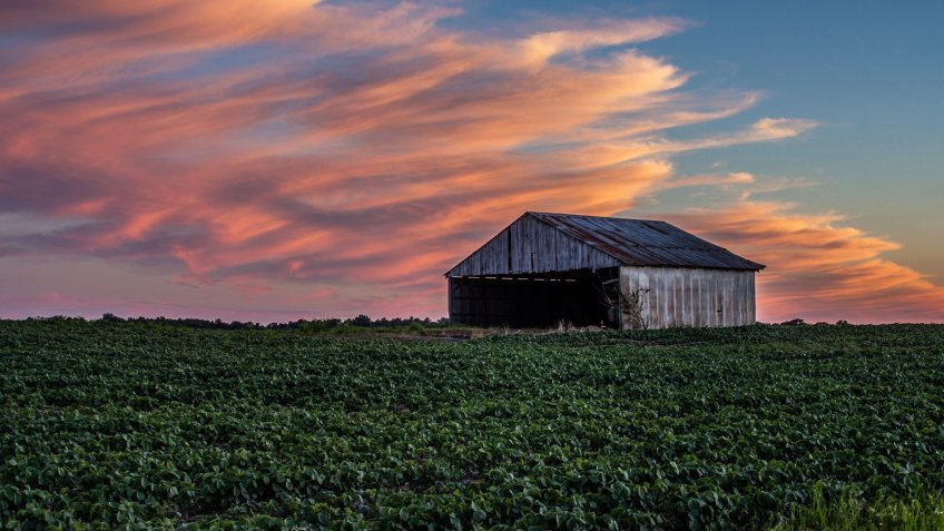 Indiana landscape at sunset