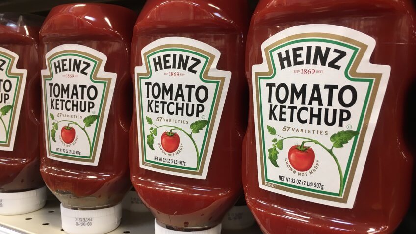 Kraft Heinz ketchup bottles