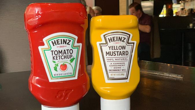 Kraft Heinze ketchup and mustard