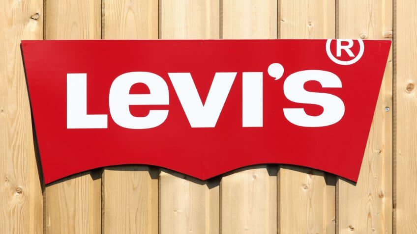 Villefranche, France - June 11, 2017: Levi Strauss logo on a wall.