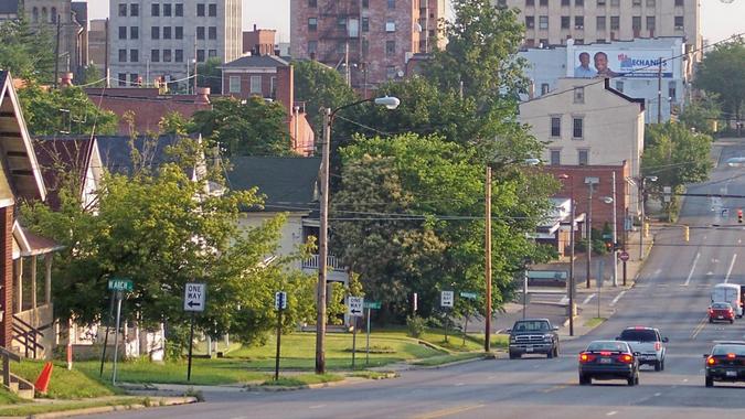 Mansfield Ohio cityscape