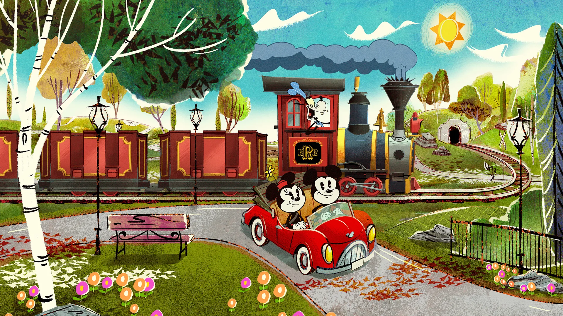 Micke和米妮失控的铁路沃特迪斯尼世界度假区概念艺术