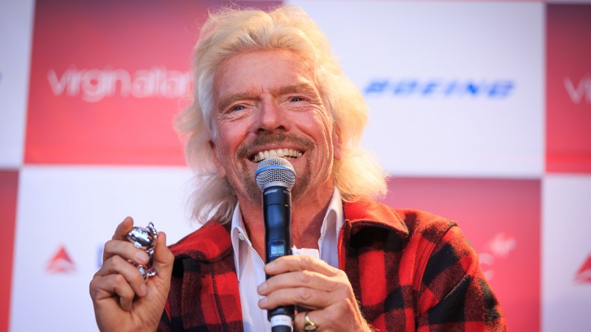 Sir Richard Branson speaks at a conference