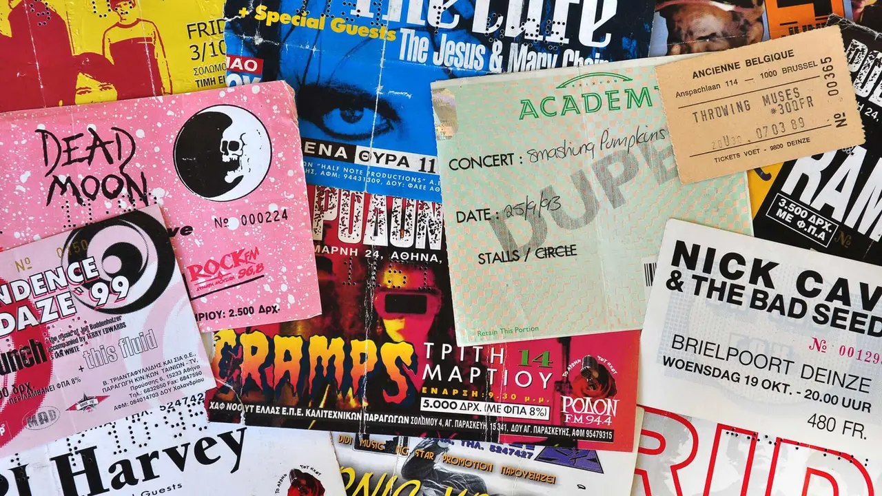 Vintage live concert ticket stubs alternative indie