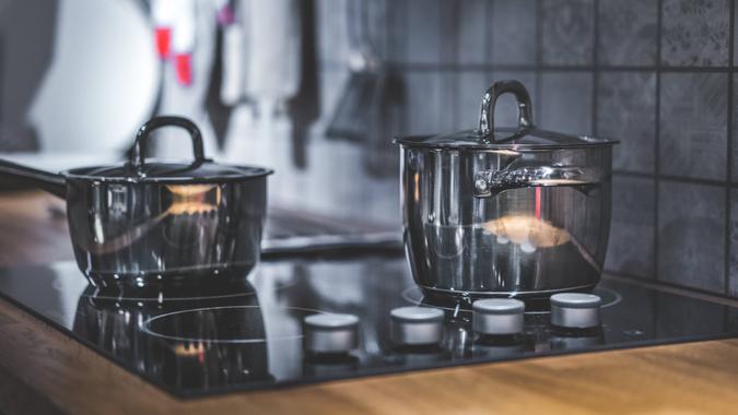 Food Photos Cooking Pot On Electric Stove.