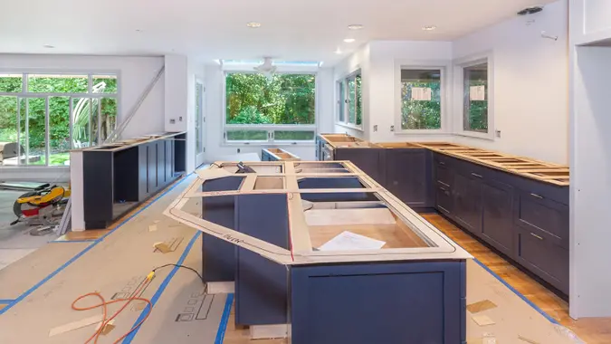 home kitchen renovation in progress