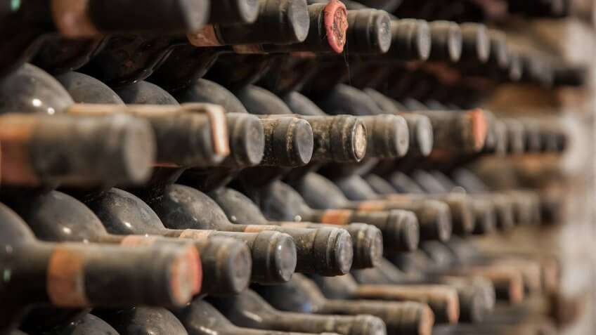 vintage wine in cellar