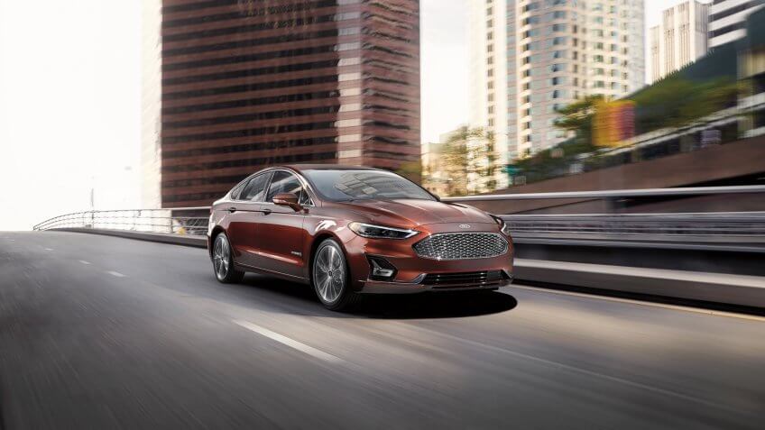 2019 Ford Fusion Hybrid Titanium rich copper metallic.