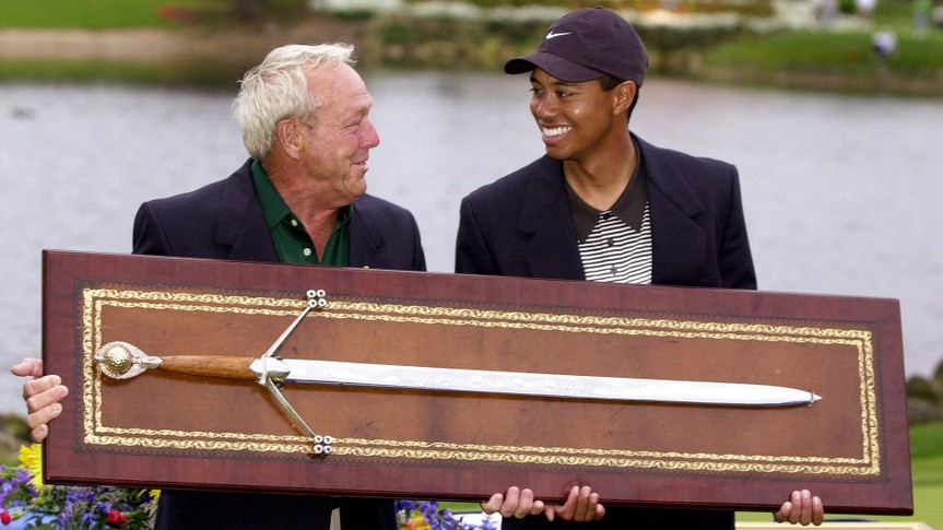 Arnold Palmer and Tiger Woods successful athlete golfers